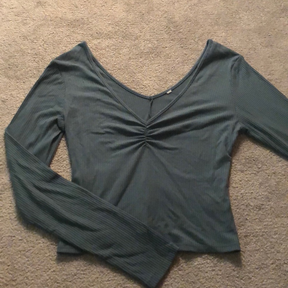 PACSUN RIBBED LONG SLEEVE (TEAL)